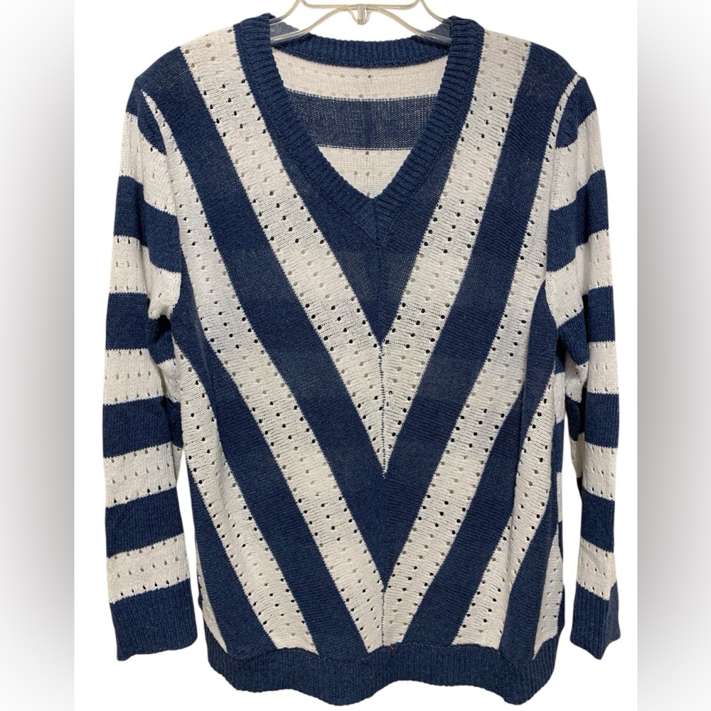 Blue and White Sweater Sz L